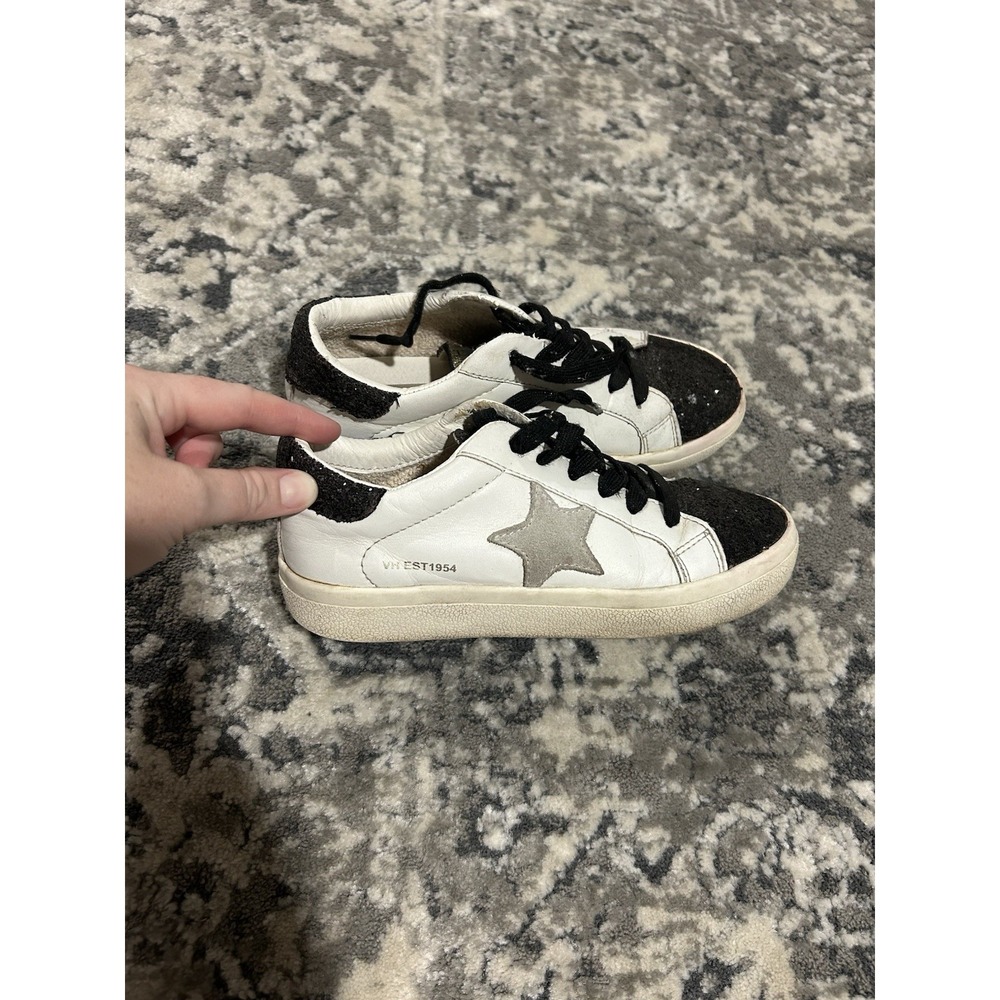 Girls Black And White Vintage Havana Shoes Size 5.5 Sparkle